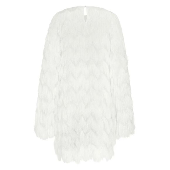 NWT Kaviar Gauche Twist Pulli Full Fringe Long Sleeve Mini Dress Women's 8US - Picture 13 of 13